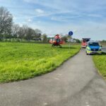 FW Xanten: Motorradbrand nach Verkehrsunfall in Xanten