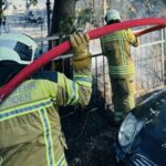 FW Dresden: Brand im Schulgarten