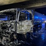 FW Dresden: LKW-Brand auf der BAB 17