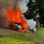 FW-OLL: PKW-Brand auf Autobahn 1: Feuerwehr Wildeshausen im Einsatz