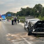 FW Moers: Verkehrsunfall am Autobahnkreuz Moers / Rettungsgasse hat funktioniert