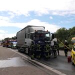 FW-DO: LKW Auffahrunfall auf der BAB 45 bei Eichlinghofen – Feuerwehr muss den Fahrer befreien