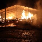 FW Gangelt: Brand einer Strohhalle in Breberen